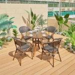 Custom High Quality Waterproof High-end Outdoor Round Aluminum Table