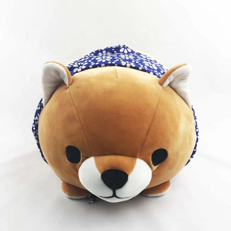 custom logo embroidery soft shiba inu dog throw pillow plush cushion