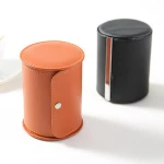 Custom luxury leather travel watch case with sponge watch packing box bag  leather rolling watch box case factory