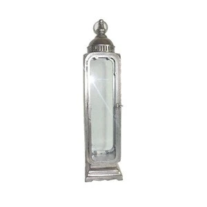 Custom Made  Antique Silver Color  Home Decorative  Metal Lantern With Glass