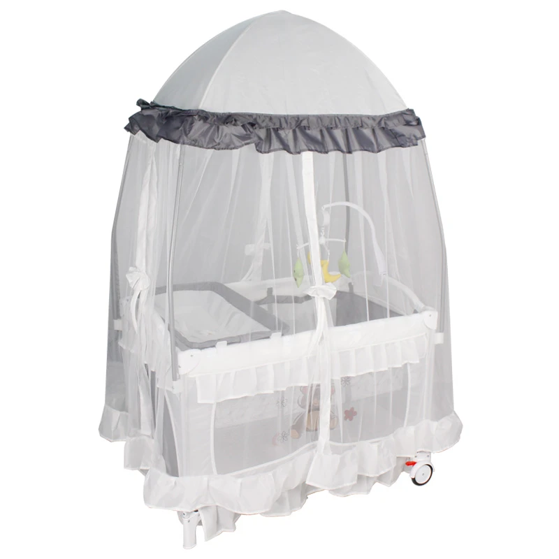 Custom Made Modern Luxury Palace Net Baby Bed, Cobabies Portable Baby Crib With Mosquito Net/