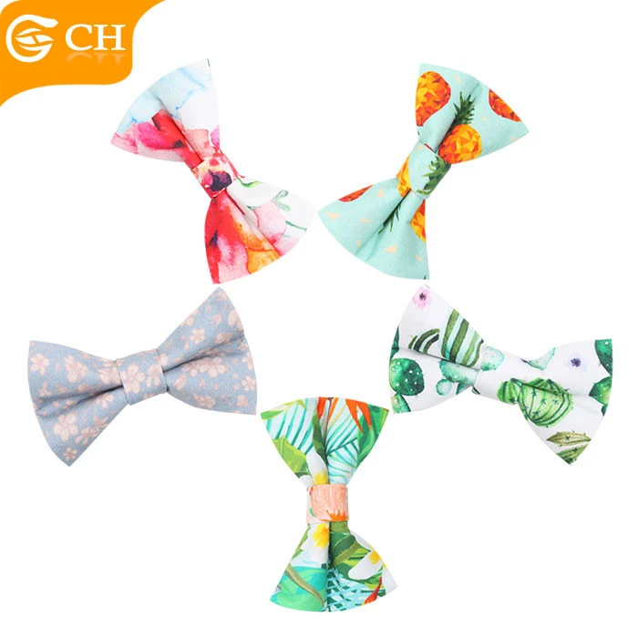 Custom Made Newest Fresh Style 100% Cotton Printed Bowtie Kids Bow Ties For Men