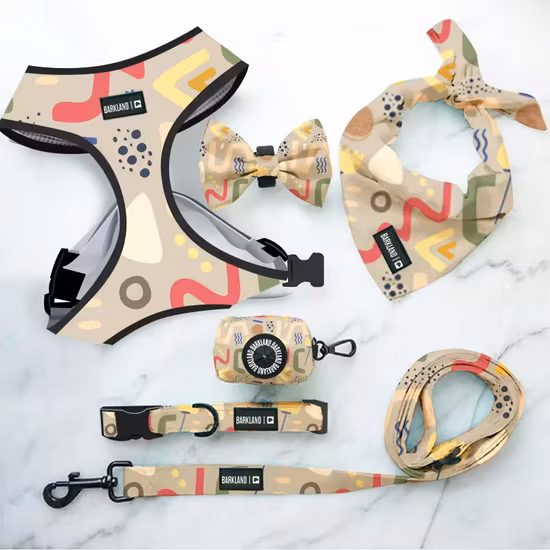 Import Custom Soft Adjustable Breathable Mesh Striped Pet Dog Harness and Leash Set for Small Large Dogs No Pull from China