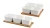 Import Custom White Ceramic Serving 3/4  Compartment Snack Finger Food Dishes Set with Bamboo Tray from China
