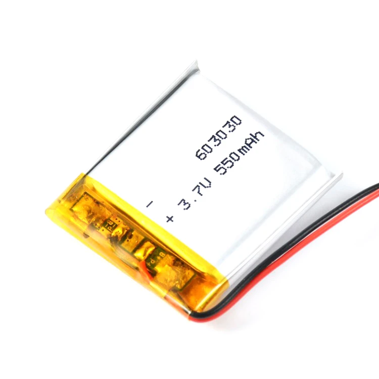 Customize  802530 603030 3.6v 550mah Rechargeable lipo li ion polymer lithium battery with PCM