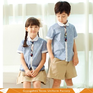 Customize latest and comfortable 100% cotton primary school uniform designs