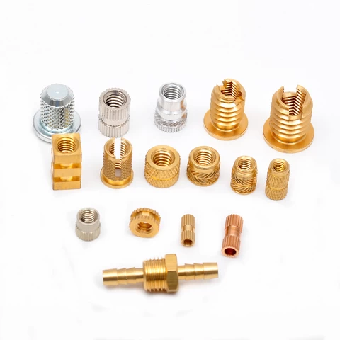 Customized brass inserts m3 m6 m8 knurled nut 8mm threaded insert nut round knurled brass nut