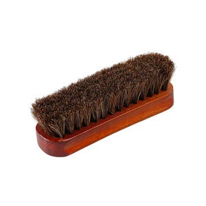 Customized color 15cm curved shoe brush with horse hair