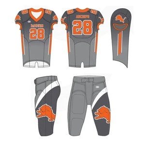 Customized High quality American Football Uniform, 100% Polyester made of 4 way Stretch Fabric with Polyester Spandex