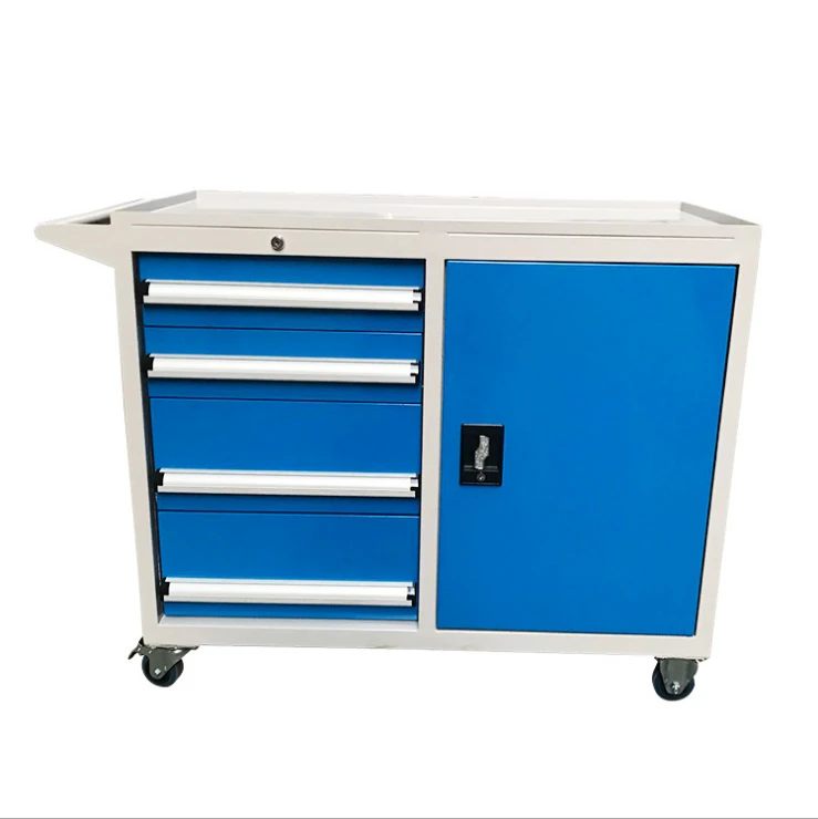 Customized movable workshop tool box drawer cabinet trolley with hand tool set
