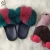 Import Cute Non-Slip Children Natural Fox Fur Slides Winter Warm Indoor Kids Fur Slipper from China