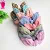 Cute Retail Baby Girls Polka Dots Cotton Headbands Hairbow Kids Colorful birthday Party Rabbit Headwear