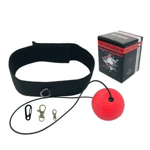 D-ring Attached Adjustable Thick Fabric Headband Boxing Reflex Ball With Different Difficulty Balls