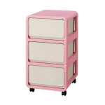 Decorative Kids Room Plastic Drawer Cabinet Colorful Storage 3 Tiers