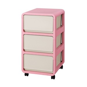Decorative Kids Room Plastic Drawer Cabinet Colorful Storage 3 Tiers