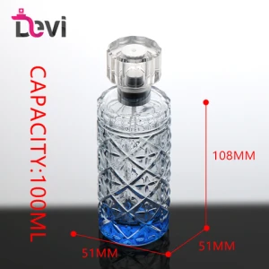Devi Glass Perfume Bottles Carved Design 100ML Lady Mens Parfum Bottle Fragrance Sprayer Atomizer Empty Container Refillable