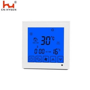 Digital air conditioner room thermostat for 3 speed fan coil