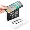 Digital Alarm Clock Date Temperature 15 W Fast Mobile Wireless Charger  Alarm Clock Fast Multi-function Wireless Charger