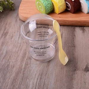 Disposable PS plastic mousse dessert tiramisu custom yogurt cups with lid and spoon
