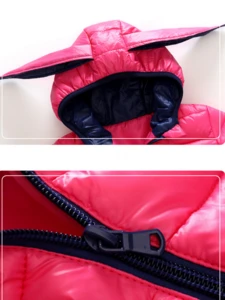 DL20138F 2017 fashion warm baby winter clothes kids thick girl down jacket with ear hood