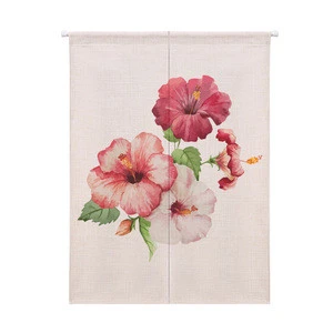 Door Curtains Traditional Chinese Style Curtains For Living Room Kitchen Cotton Linen Half Open Door Valance Short Curtains