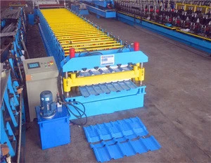 Double layer roof sheet roll forming machine with hydraulic cutting