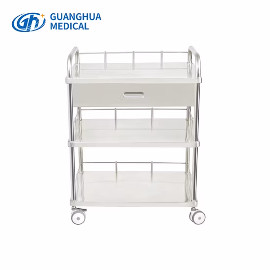 Double Layer Treatment Intervention Room Instrument Disposal Table