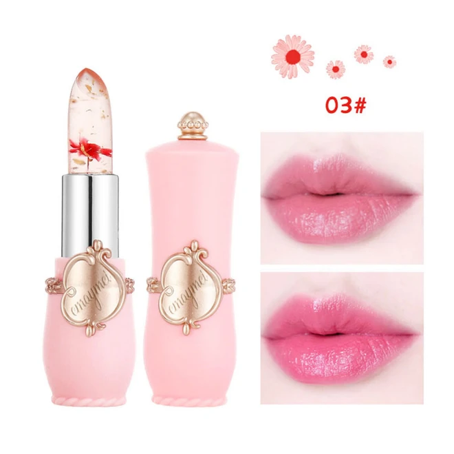 Dried flower color change lipstick  Moistening lip balm Jelly discoloration does not stick red lipstick on the lip of the cup