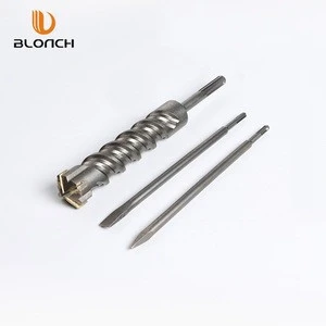 Drill fittings round shank thread cross impact drill for concrete,sds max drill bit