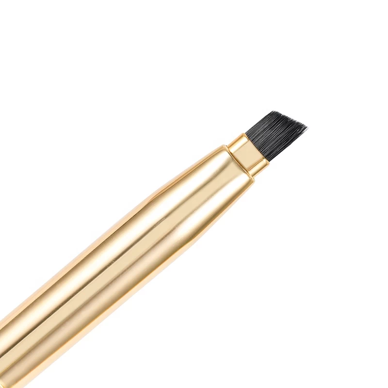 Dual Ended Eyebrow Spoolie Gold Multi Function Eye Brow Brush Makeup Brush With Cap