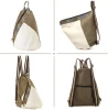 Durable Canvas Backpack Casual Shoulder Bag with Vintage National Bohemian Preppy Style Polyester Lining