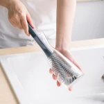 Eco Friendly Bottle Cup Brush With Stainless Steel Ring Nylon Natural Kitchen Brush Long Handle Cup Cleaning Brush