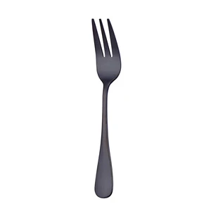 Eco friendly hotel PVD black mirror polish stainless steel cake fork