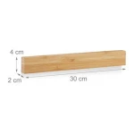 Eco-friendly kitchen universal natural bamboo magnetic storage cutlery stand knife holder block with powerful magnet