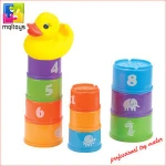 Educational 10pcs figures folding stack cup baby toy for 6months
