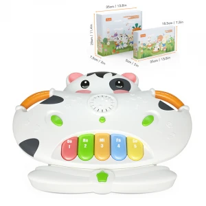 Educational intelligent instruments kids  piano with cow shape sorter 2 in1 keyboard musical toy electronic organ