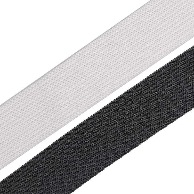 elastic band Crocheted black and white elastic band clothing rubber band flat elastic belt manufacturers stock