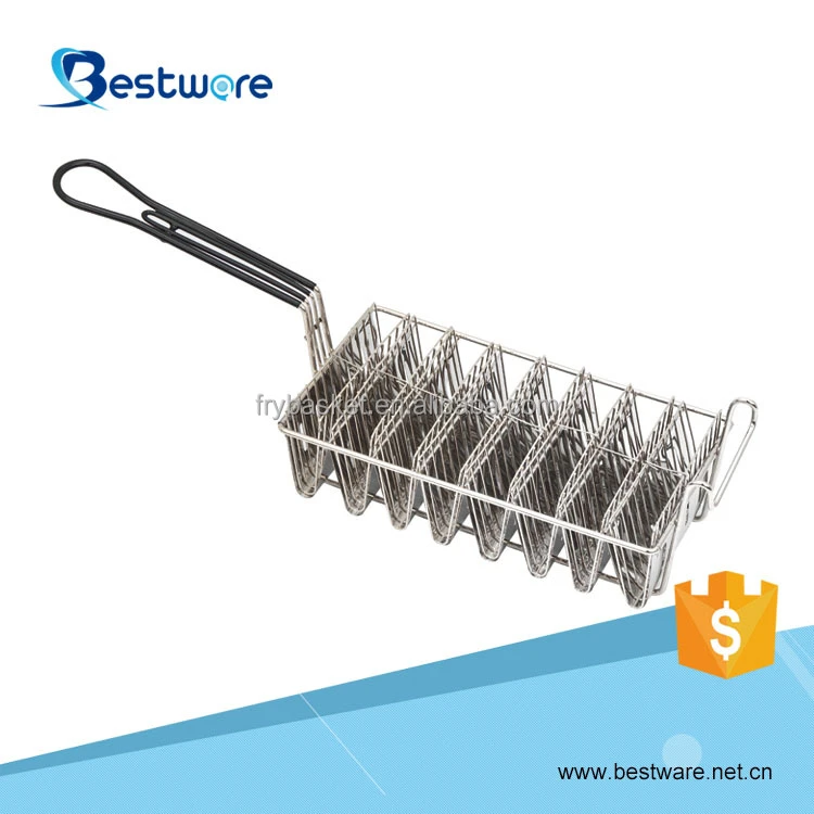 Electroplated Polished Treatment Stainless Steel Colander Taco Shell Deep Fryer Basket