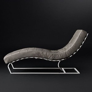 Elegance style lounge sofa frame Leather chaise
