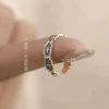 Elegant Colour Enamels Cyan Blue White Color Temperament Ring For Women Gifts