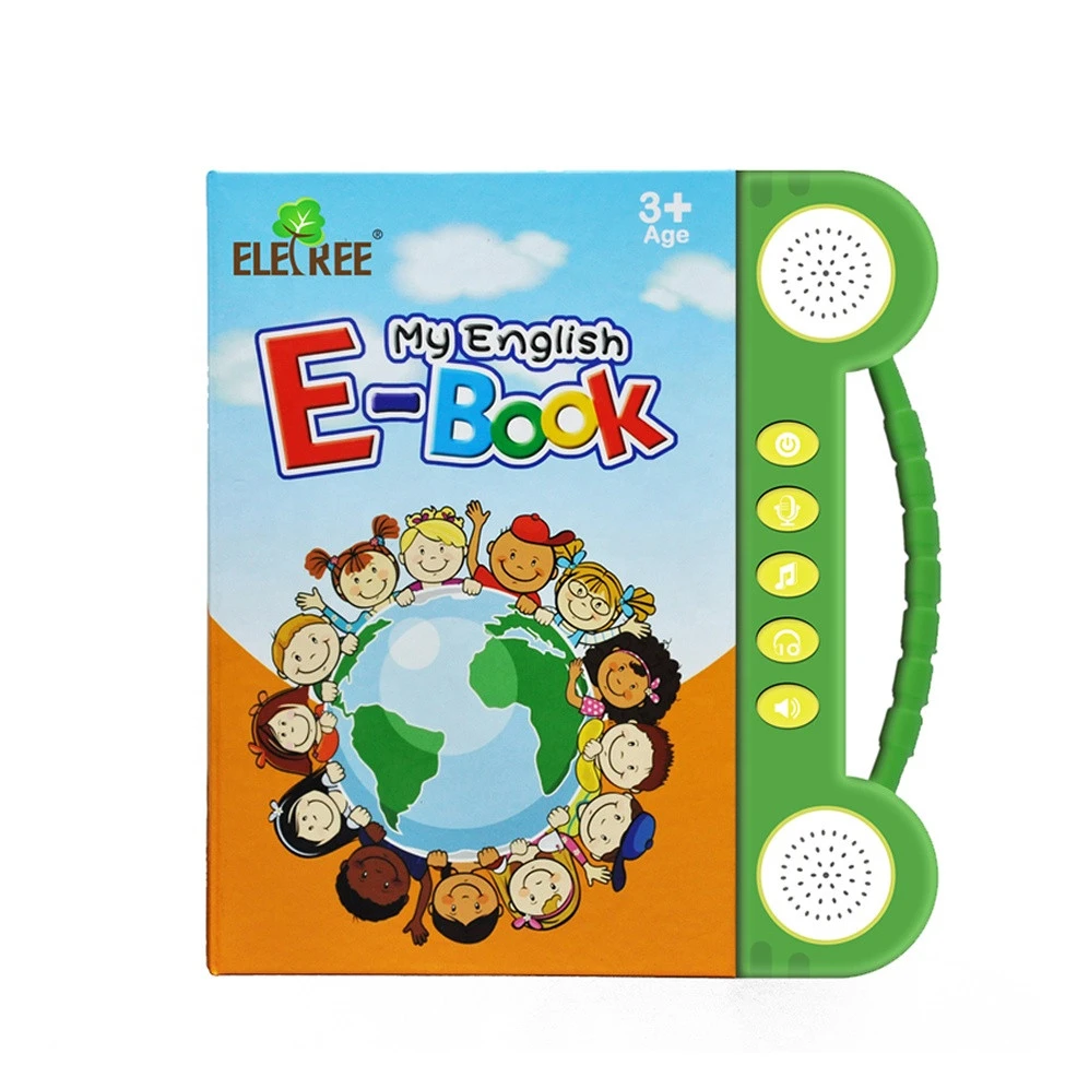 Eletree Battery Operated Interactive Kid&#x27;s initial book learning machine laugh light music 100 words electronic book