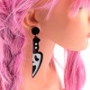 ERS430ER1077(1pair) Halloween Dangle Earrings Holiday Statement Skull Knife Acrylic Jewelry