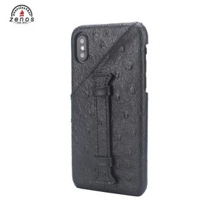 Exotic Ostrich Pattern Leather Phone Case with Card Slot For iphone x/xs PC151