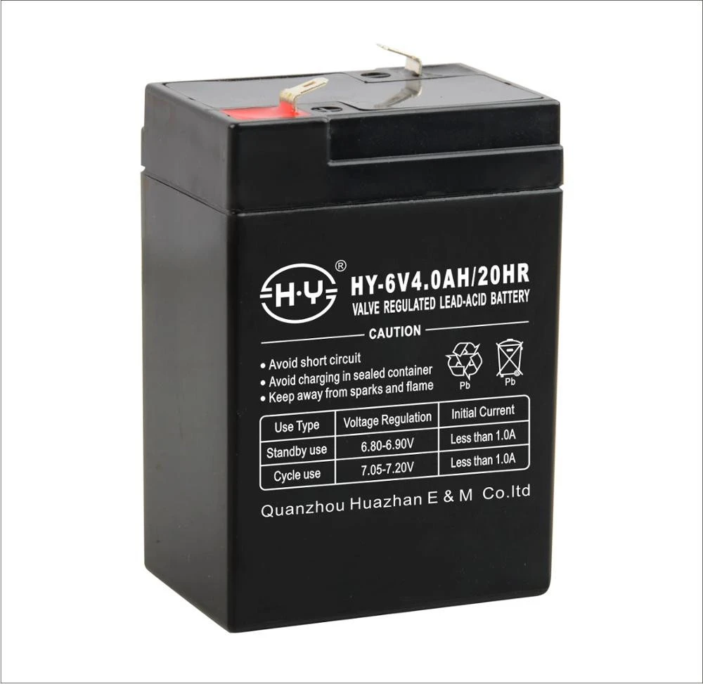 factory custom rechargeable sealed lead acid battery lead acid battery 6V volt 4.0ah