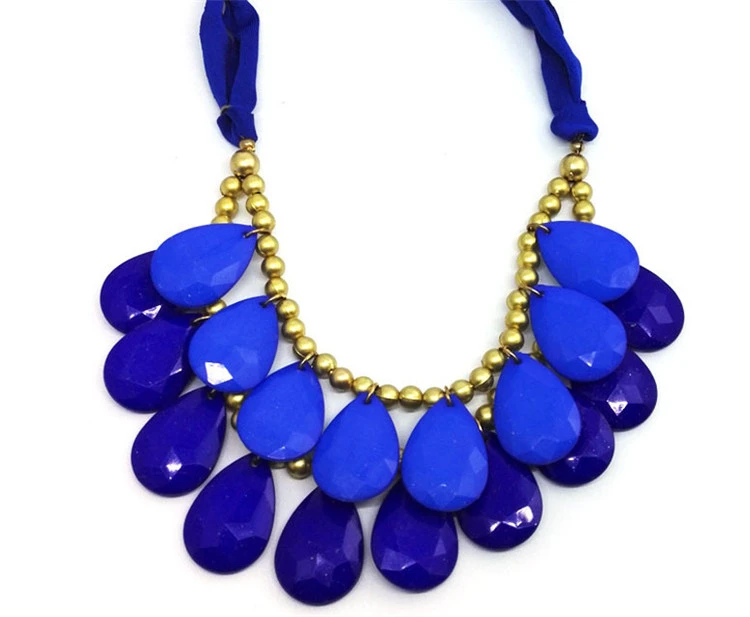 Factory Direct Europe, America And Bohemia Hand-Bundled Water Drop Double-Layer Necklace