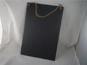Factory Direct Price Hanging 45*30*0.5cm Large Black Slate Hanging Chalk Menu Board(Customized Laser Design)