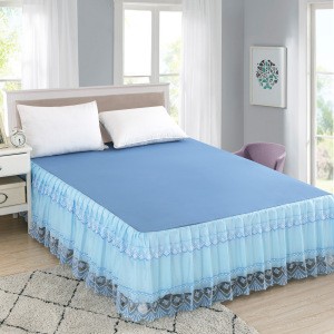 Factory direct sale Comfortable fitted bed skirt luxury wedding bedding set lace bedspread Saia de cama lesbica