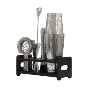 Factory Direct stainless steel Bar sets 6 pieces Etching cocktail shaker set  High Quality bar tools set for bar and home