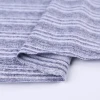 Factory grey and white stripe polyester cotton french terry fabric