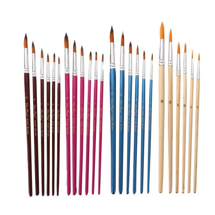 Factory wholesale 10 pcs art supplies  watercolor brush set nylon hair oil brush set